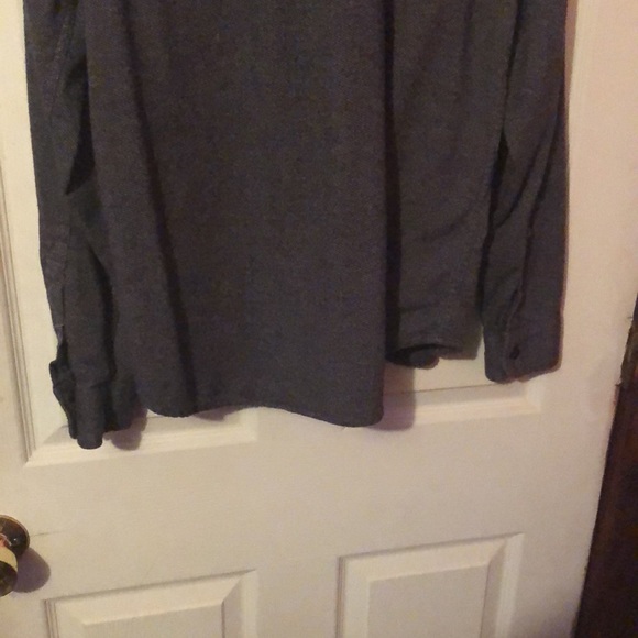 Hollister Gray Textured Patterned Pocket Flannel Mens Large L - Picture 11 of 13